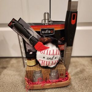 Dad Bbq Grill Tool Set with Red and Black Accents